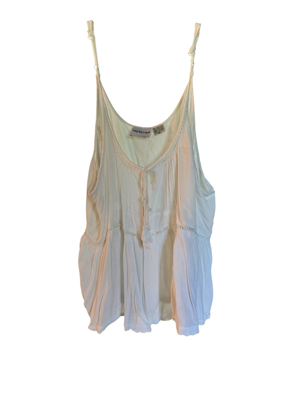 Raya Sun Cream Tie-Front Gauze Camisole